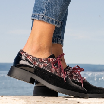 Pantofi casual din piele naturală negri (990-31)