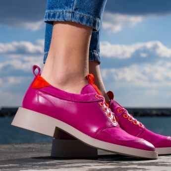 Pantofi designer Trendy Pink din piele Roz (1029-27)