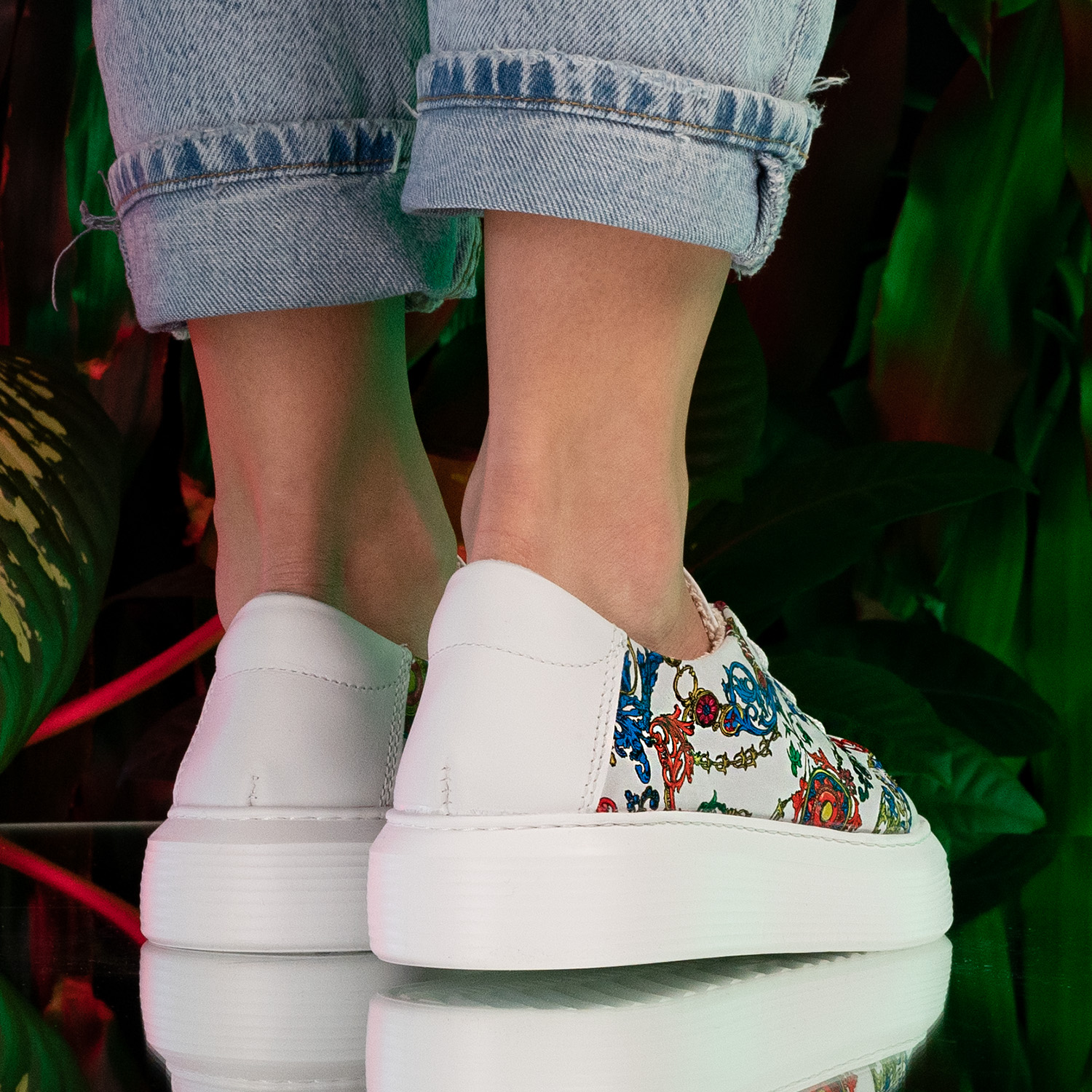 Pantofi designer - Reastic flowers - 1030-89 - 