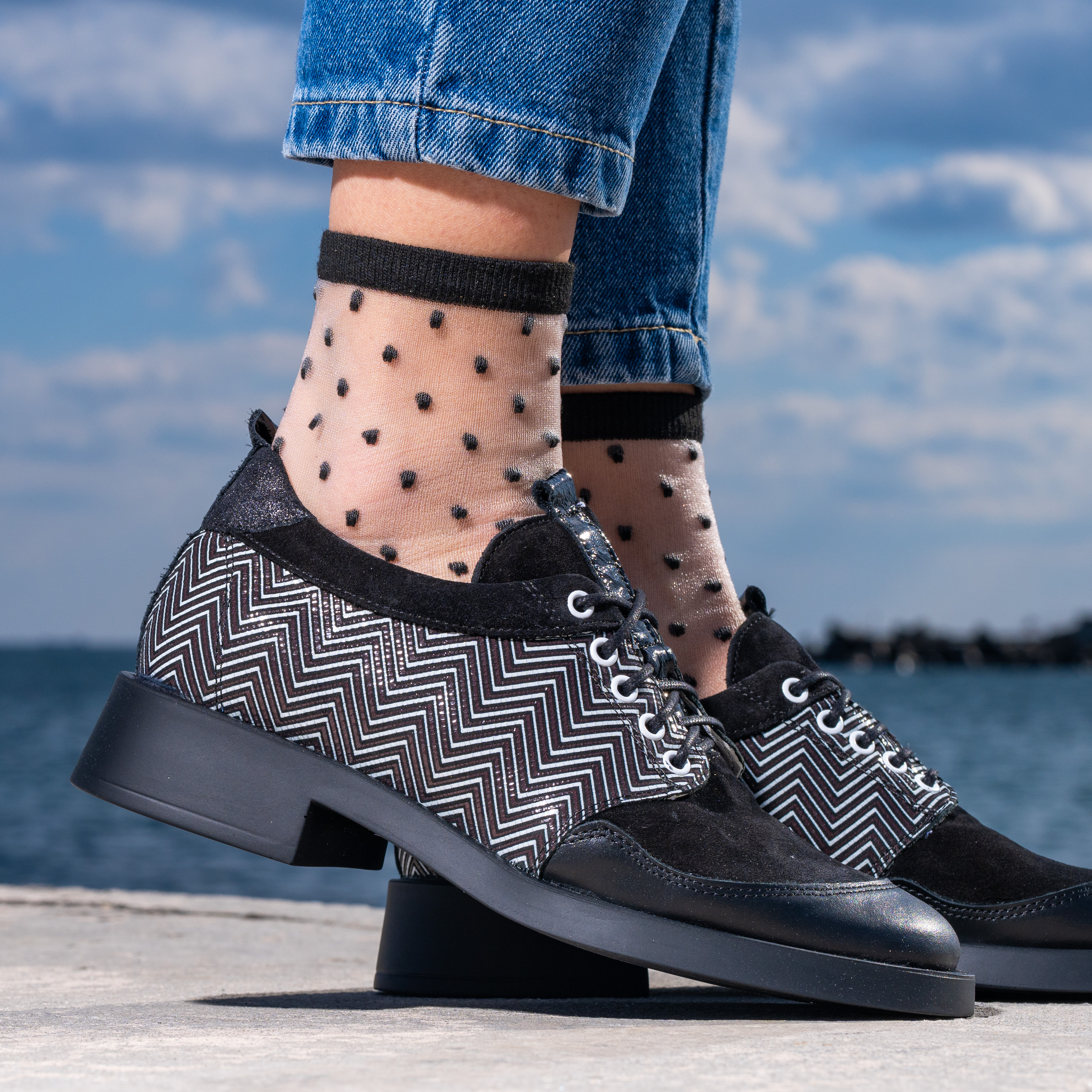 Pantofi designer negri din piele (1029-26)