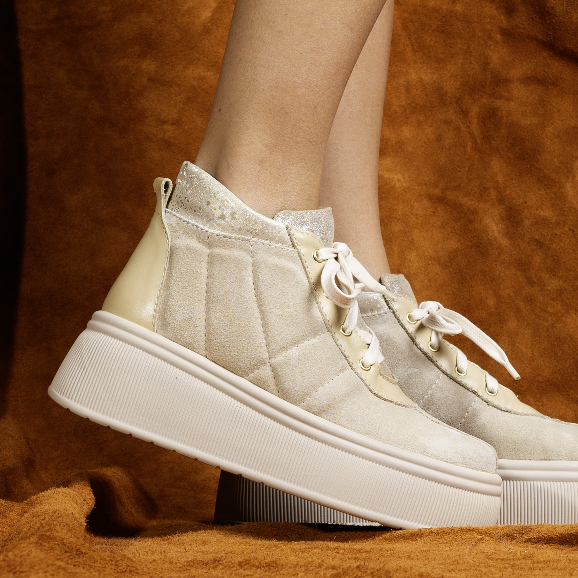 Ghete designer Soft Gold din piele Bej (166-11)