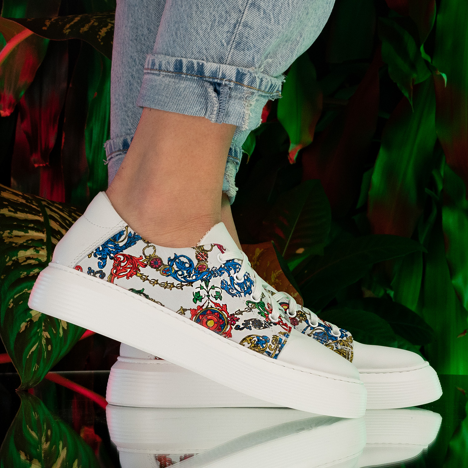 Pantofi designer - Reastic flowers - 1030-89 - 