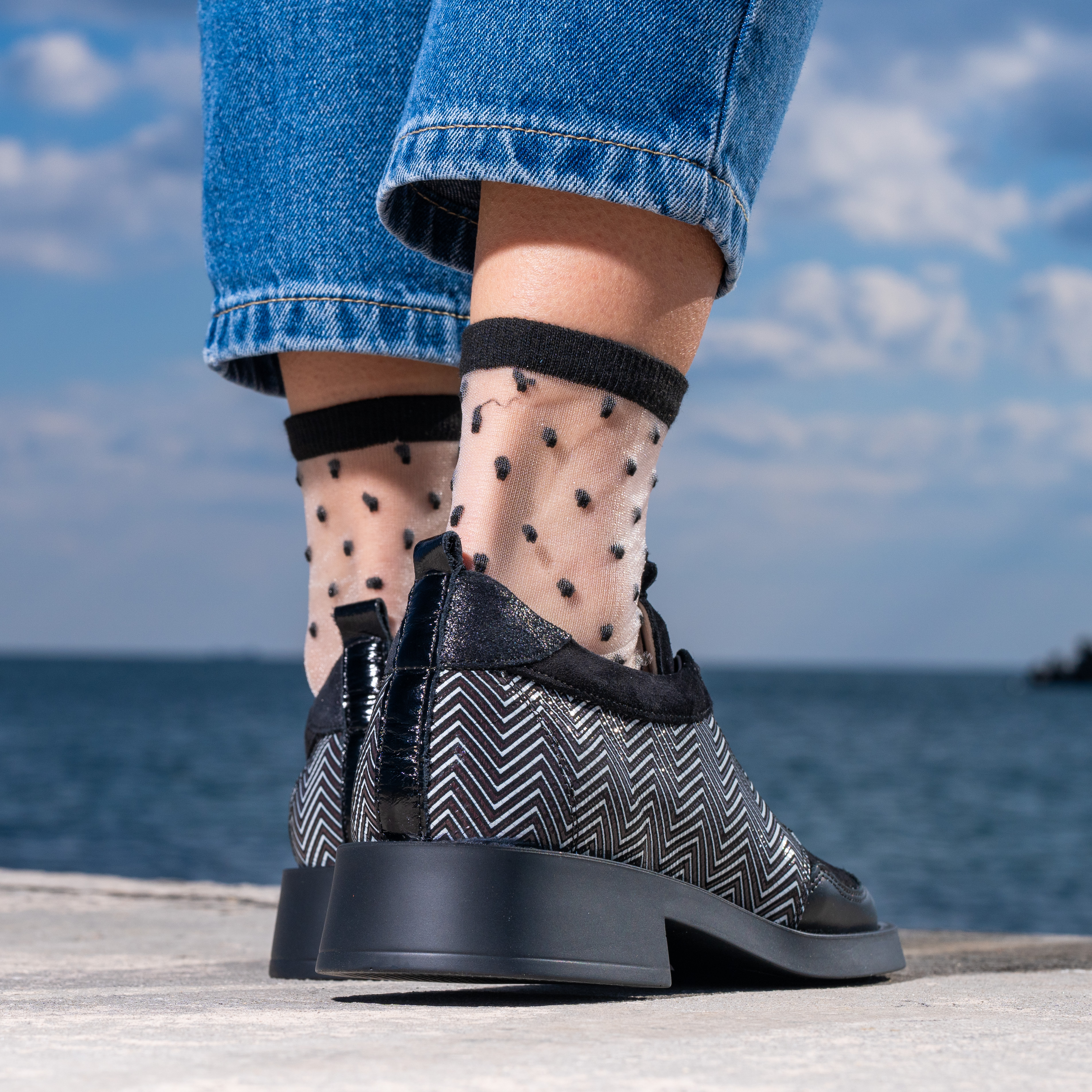 Pantofi designer negri din piele (1029-26)