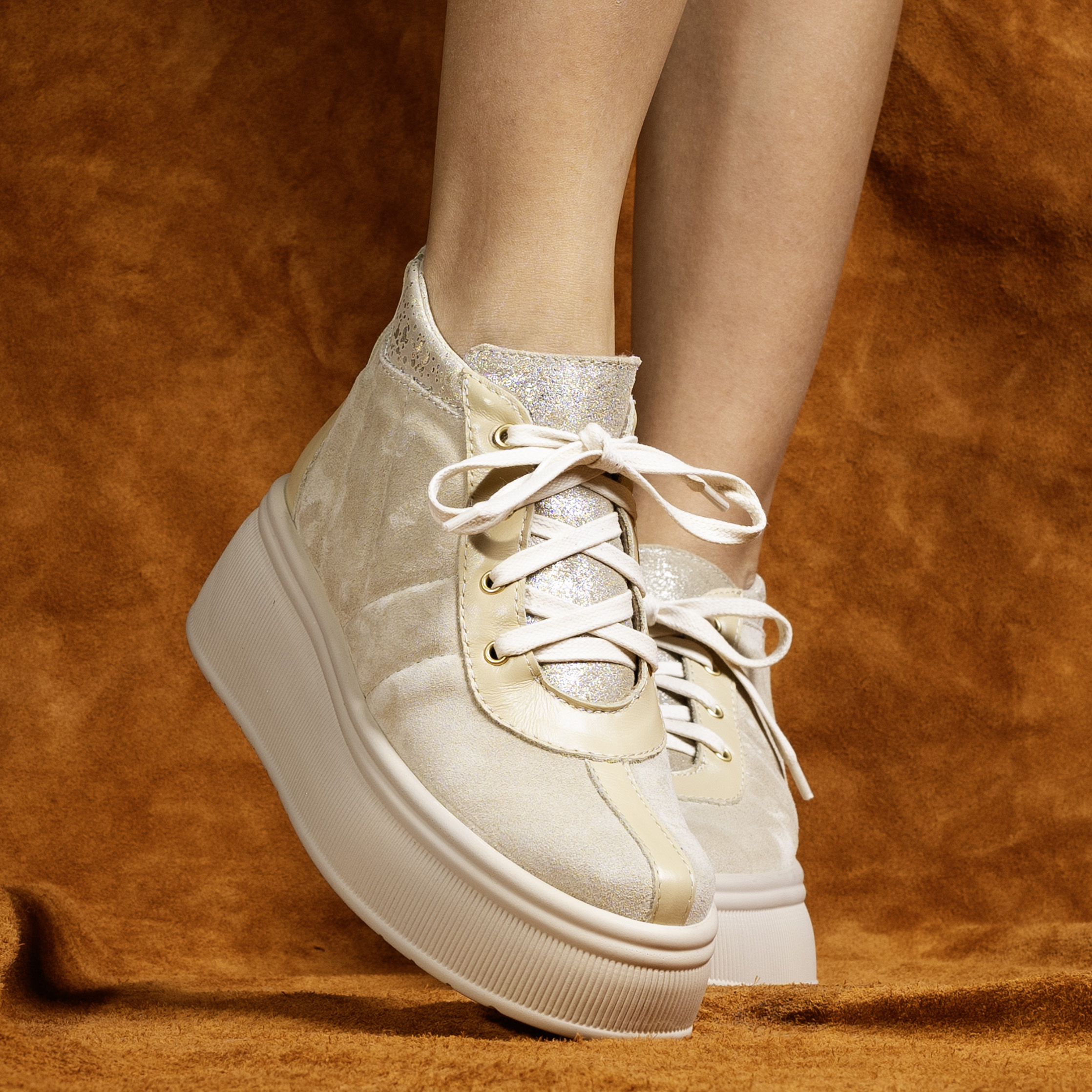 Ghete designer Soft Gold din piele Bej (166-11)