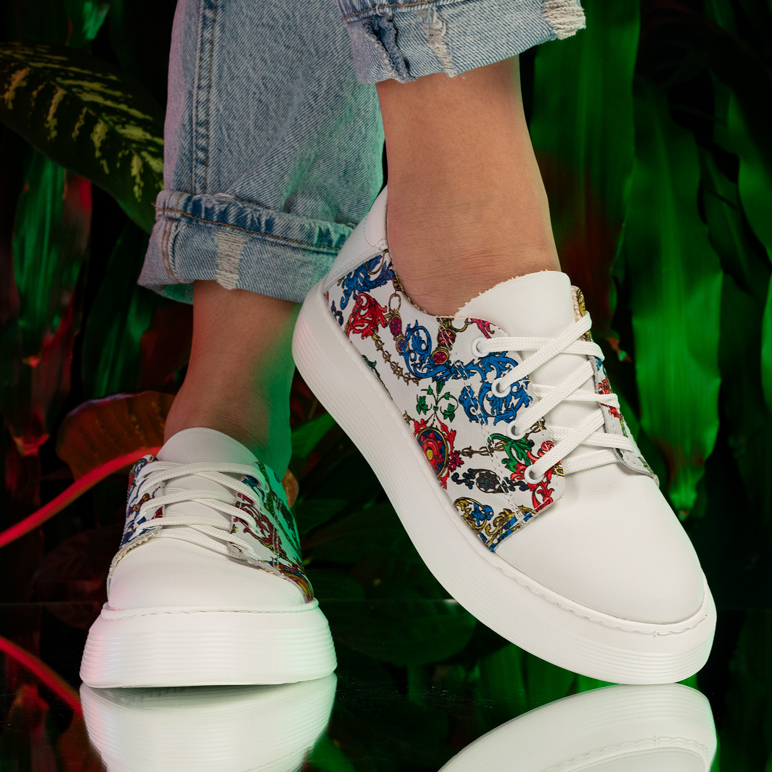 Pantofi designer - Reastic flowers - 1030-89 - 