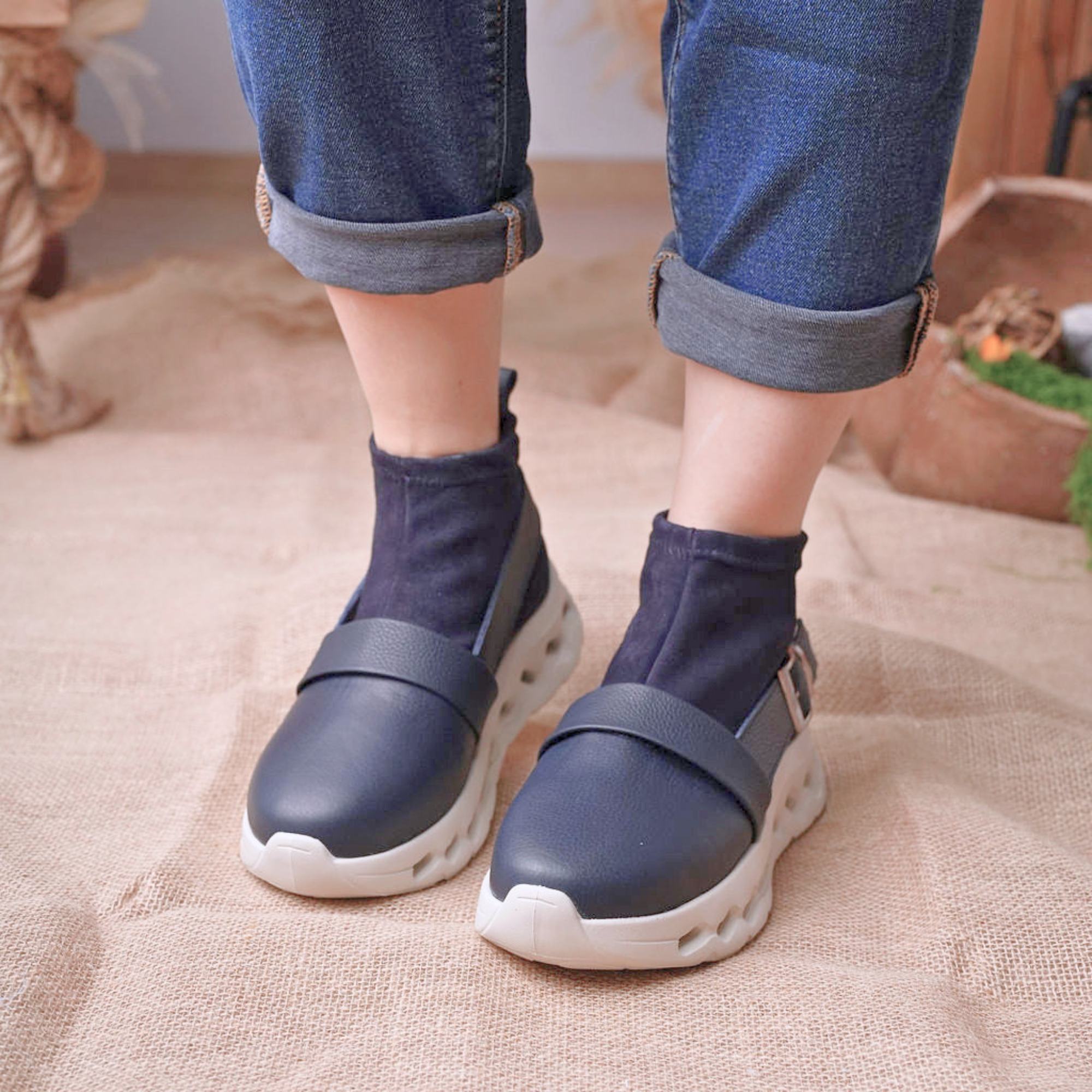 Botine de damă - NAVY TOUCH 