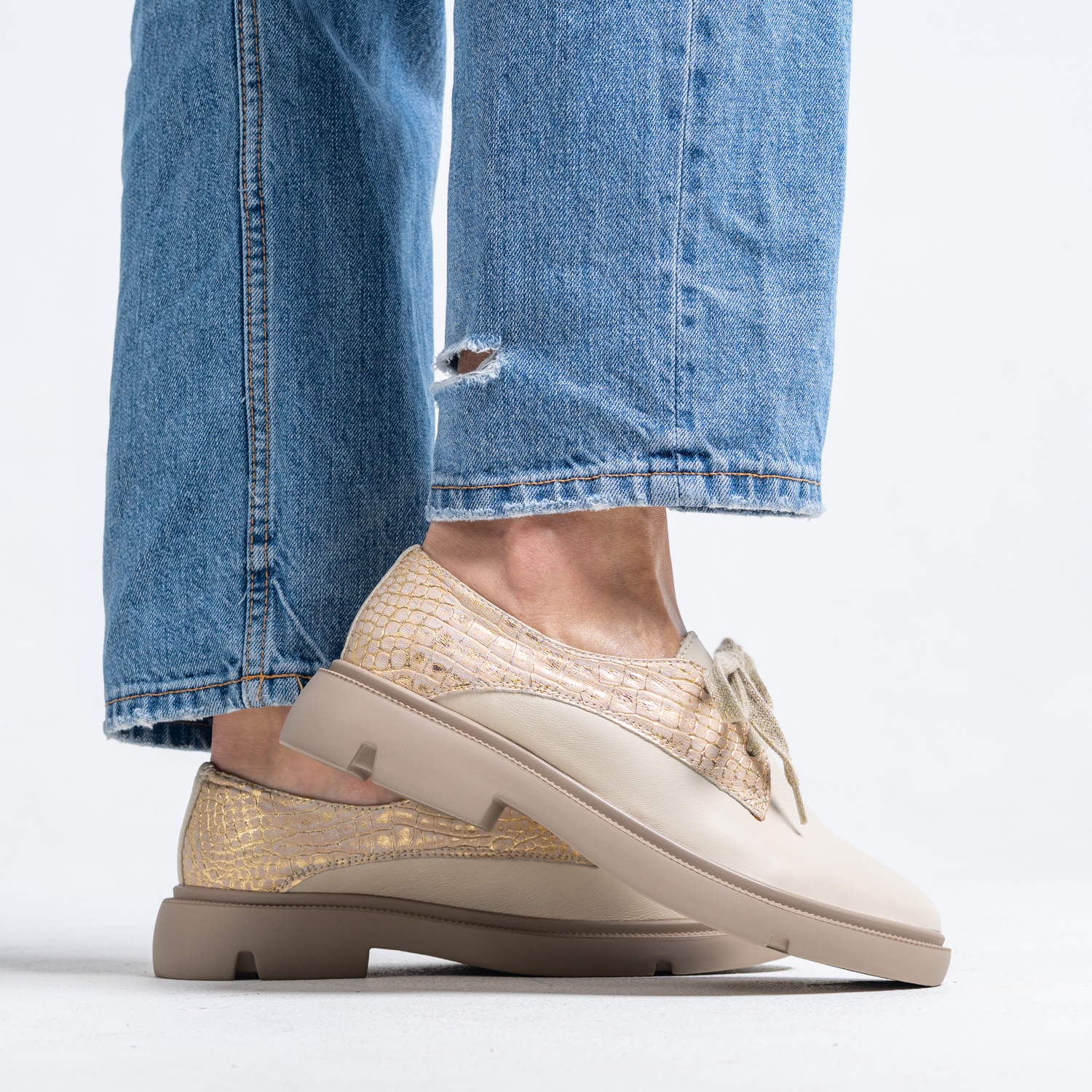 Pantofi designer - Light Beige - 792-115 - 