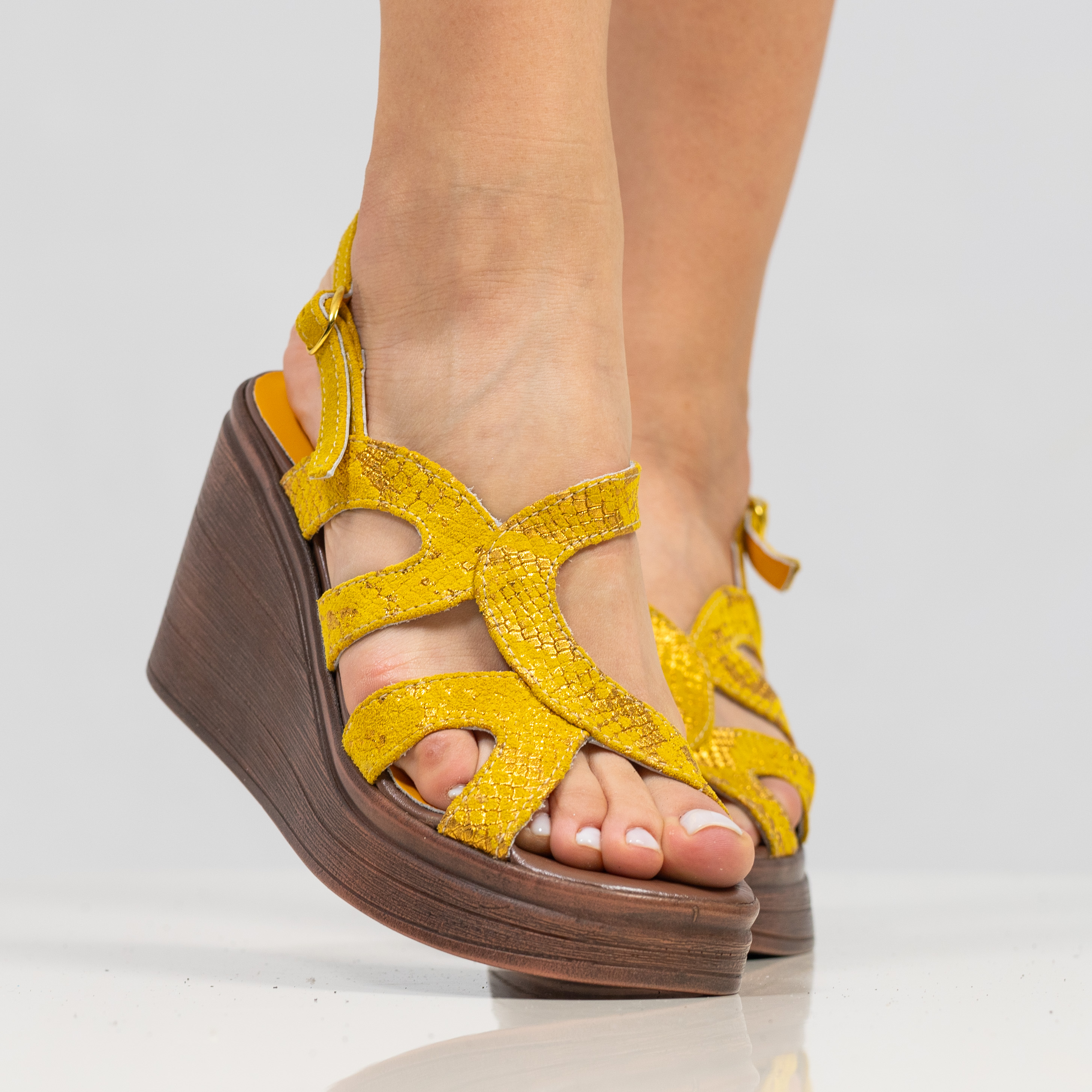Sandale platforma - Frosted Yellow - 809-18 - 