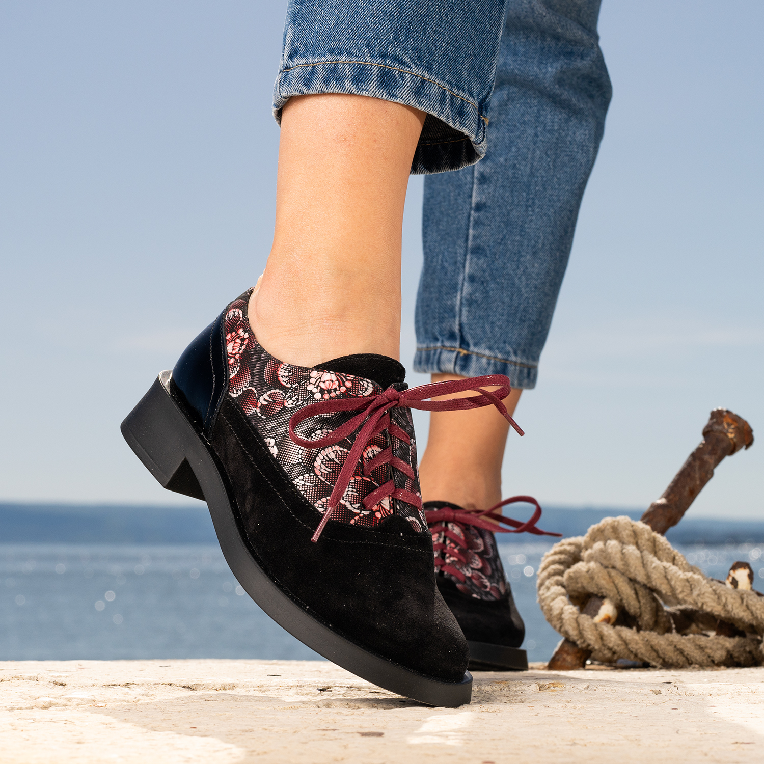 Pantofi casual din piele naturală negri (990-31)