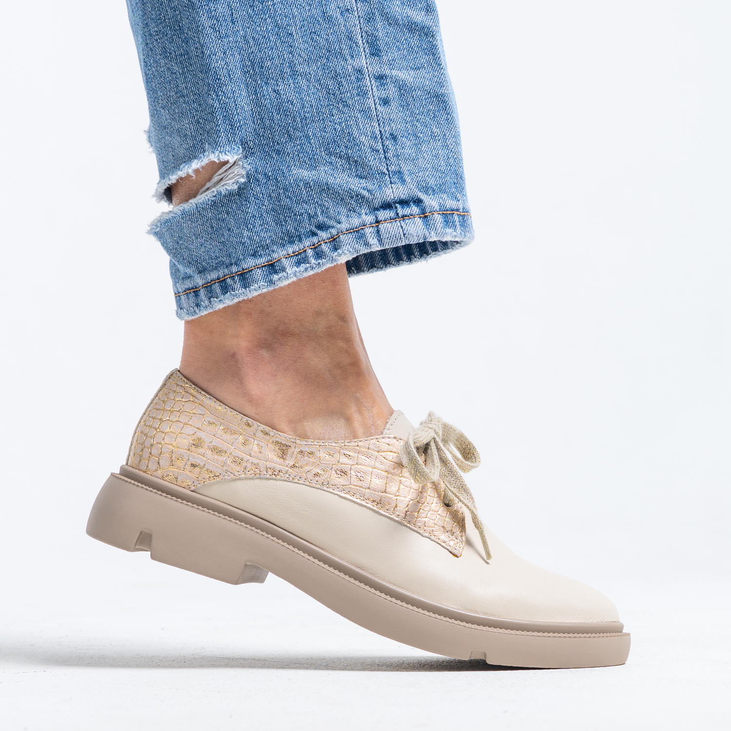 Pantofi designer - Light Beige - 792-115 - 