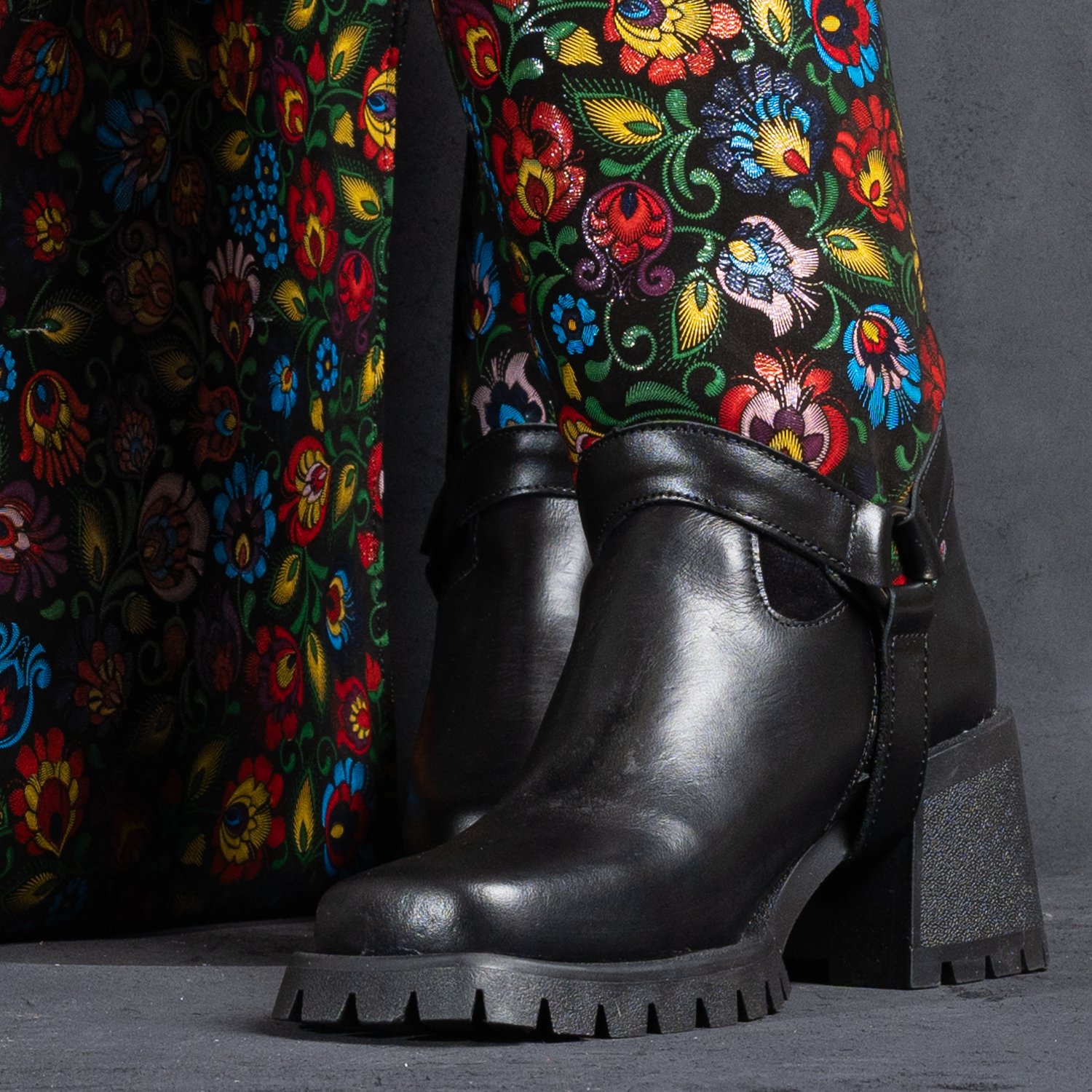 Set botine și conch din piele multicolor (1250/1251-2)